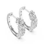 14K Solid Gold Lab Diamond Huggie Earrings, White Gold, view 2