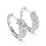 14K Solid Gold Lab Diamond Huggie Earrings, White Gold, view 2