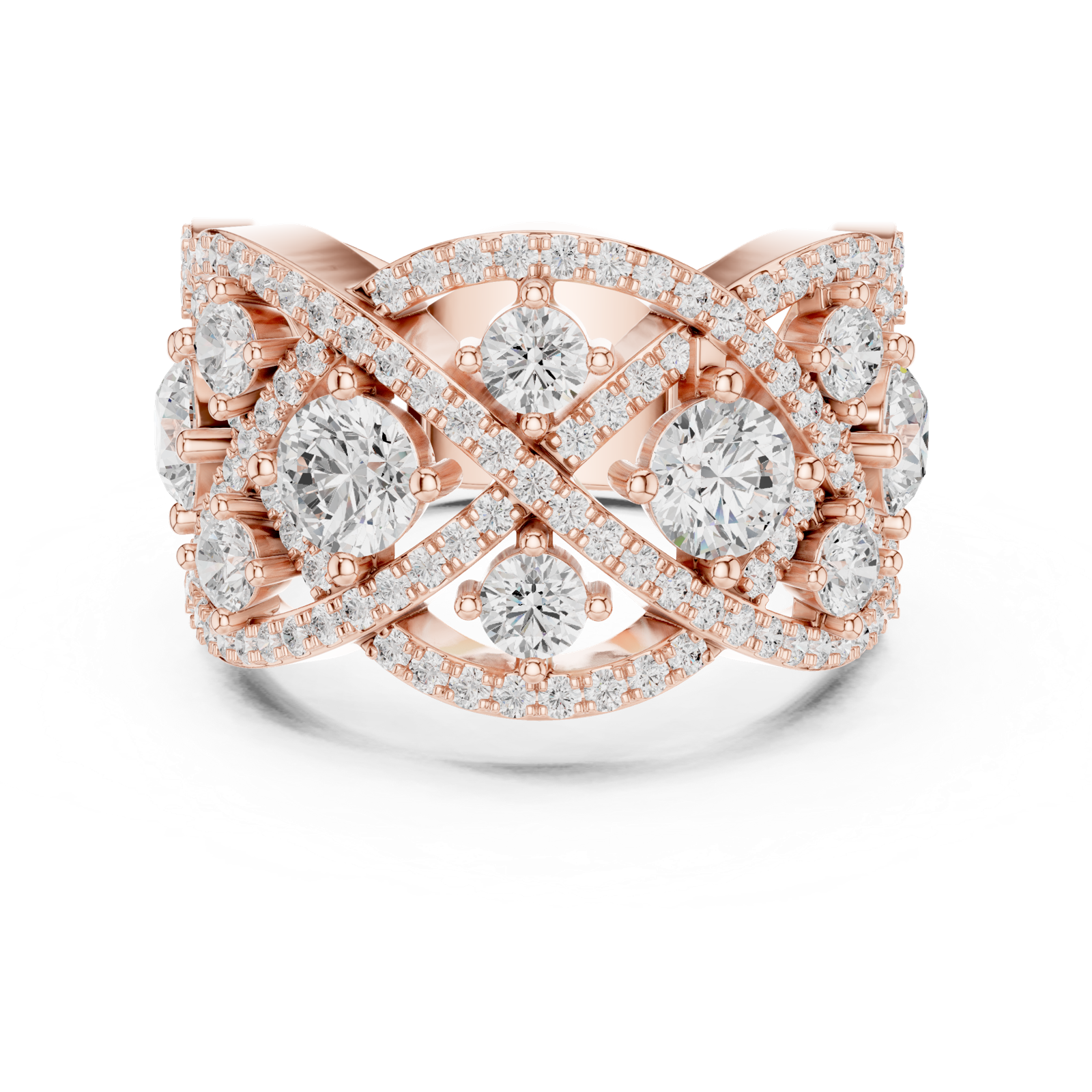 Gold Ring DDLR-460, Rose Gold, view 4