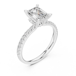 Gold Ring DDLR-256, Emerald center stone, White Gold, view 2