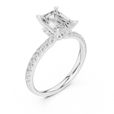 Gold Ring DDLR-256, Emerald center stone, White Gold, view 2