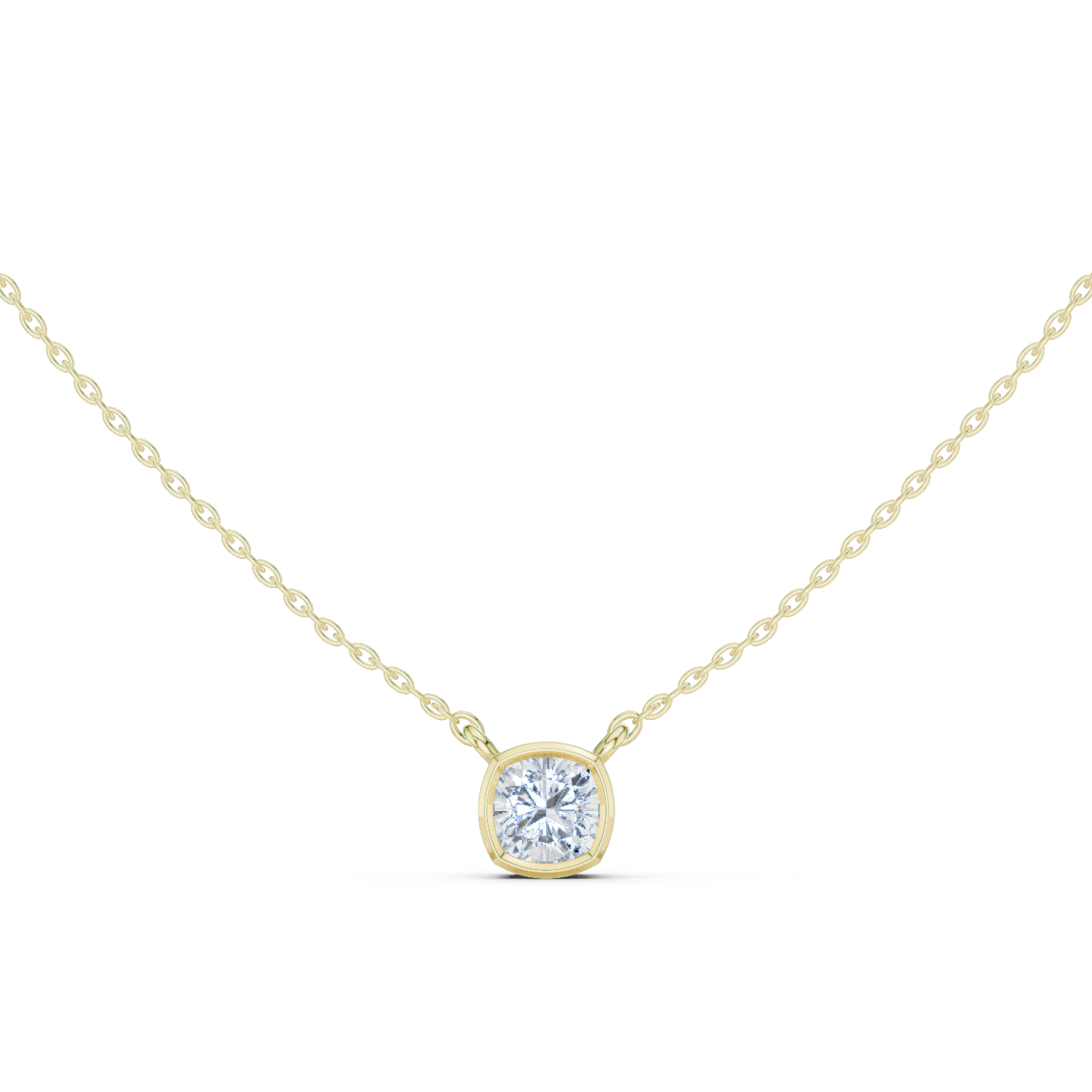 Gold Jewelry, Cushion center stone, Yellow Gold