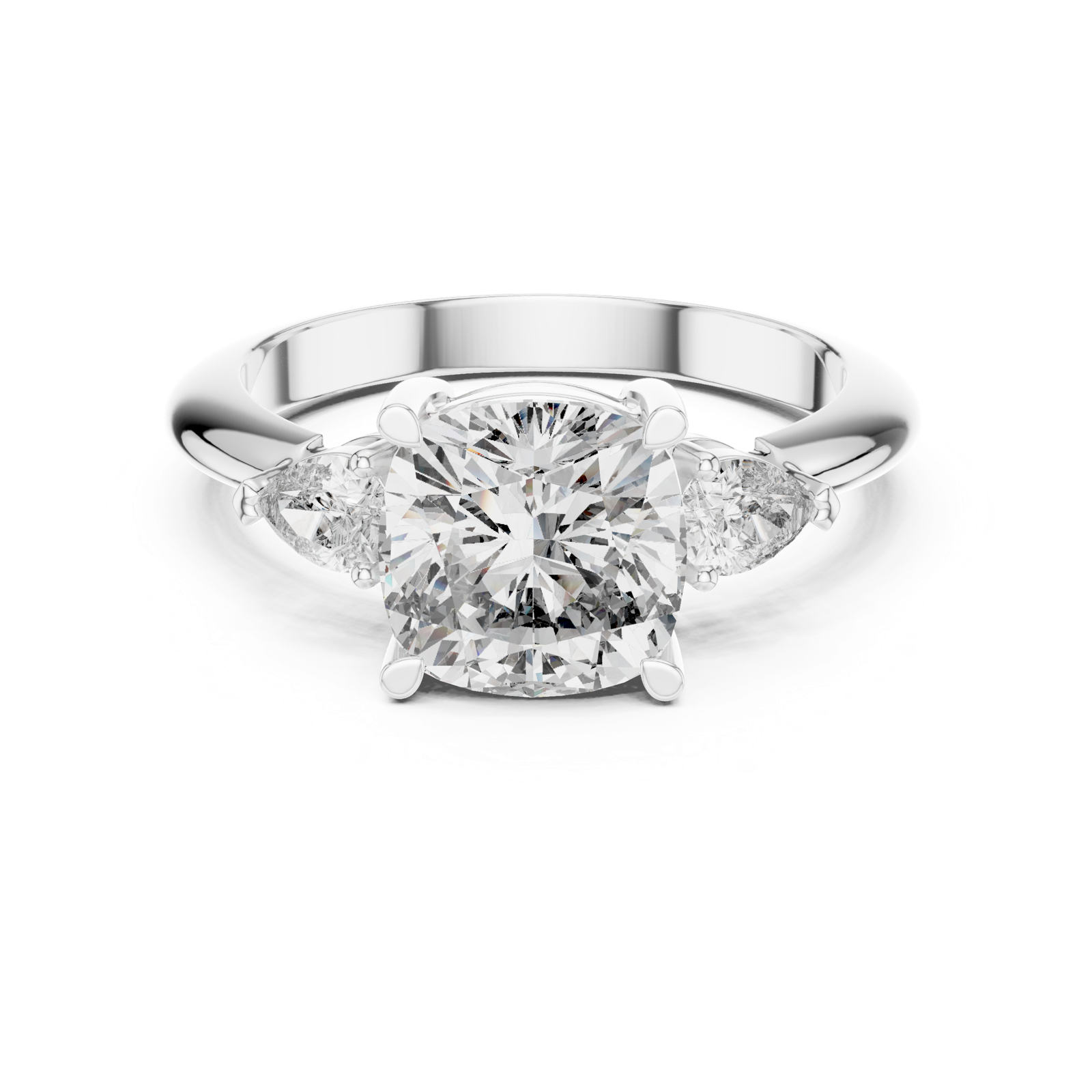 Gold Ring DDLR-196, White Gold, view 4