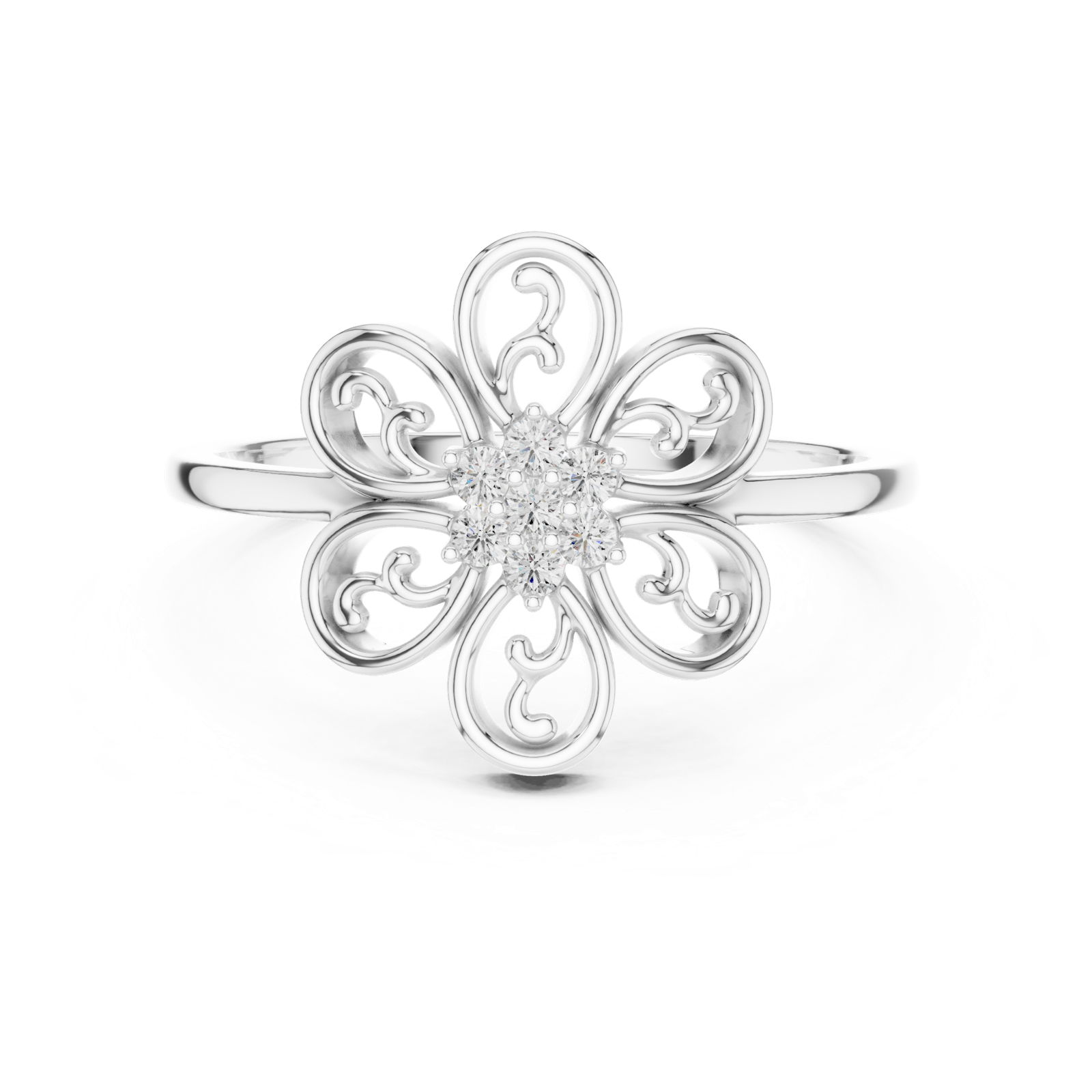 Gold Ring DR-6263, White Gold, view 4