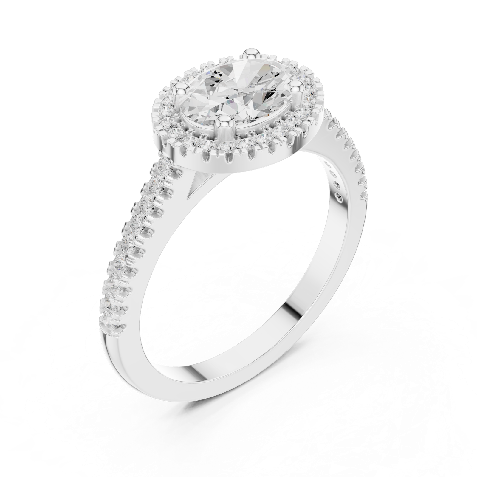 Gold Ring DDLR-347, White Gold, view 2