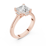 Gold Jewelry L35-123, Princess center stone, Rose Gold, view 2