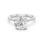 Gold Jewelry L36-16, Round center stone, White Gold