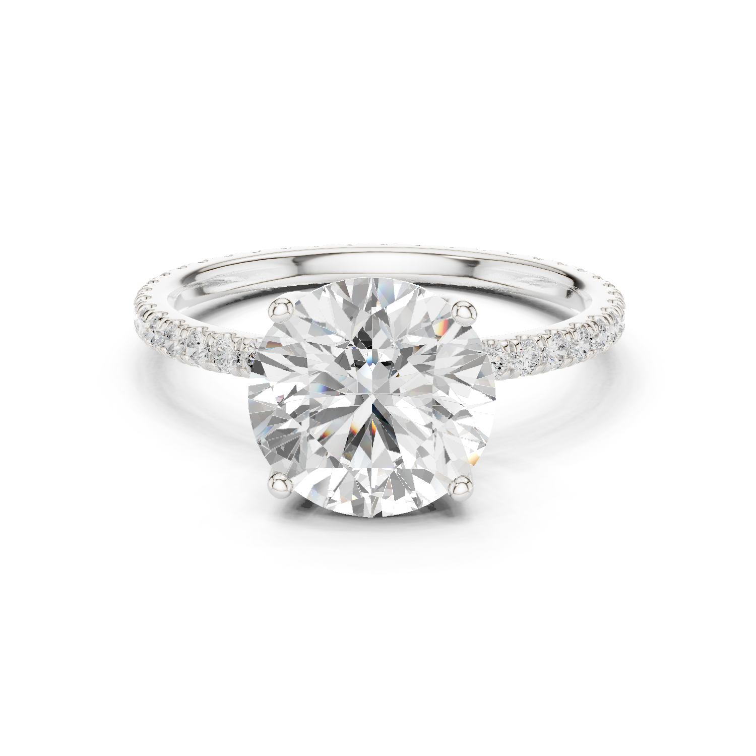 Gold Jewelry L36-16, Round center stone, White Gold