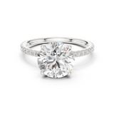 Gold Jewelry L36-16, Round center stone, White Gold