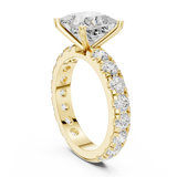 Gold Jewelry L35-63, Princess center stone, Yellow Gold, view 1