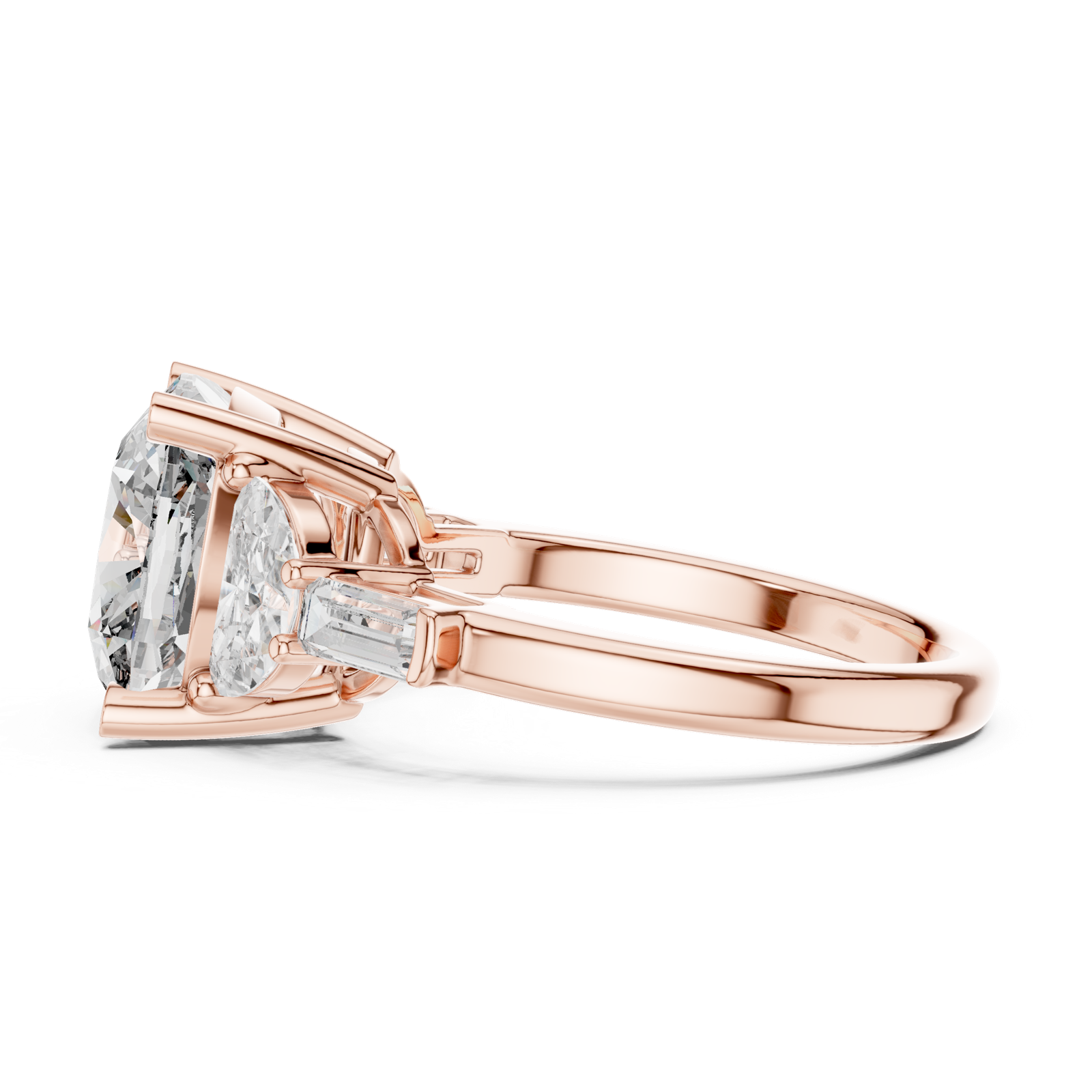 Gold Ring DDLR-195, Rose Gold, view 3