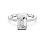 Gold Ring DDLR-177, Emerald center stone, White Gold, view 4