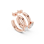 Gold Earrings SBER(34), Rose Gold, view 1