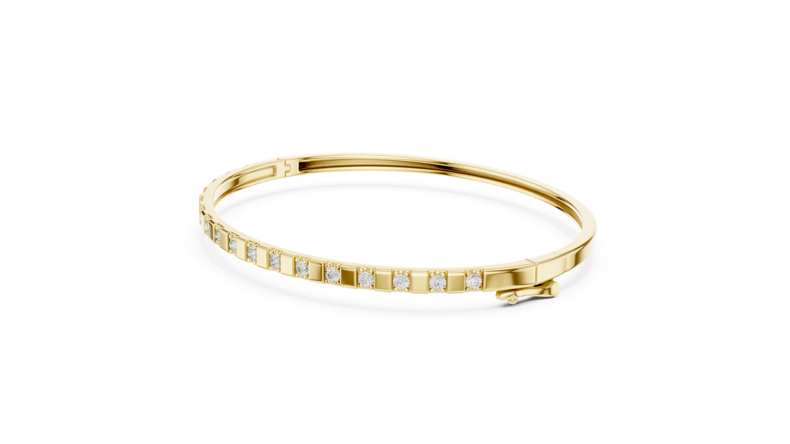 14K Solid Gold Lab Diamond Bracelet, Yellow Gold, view 1