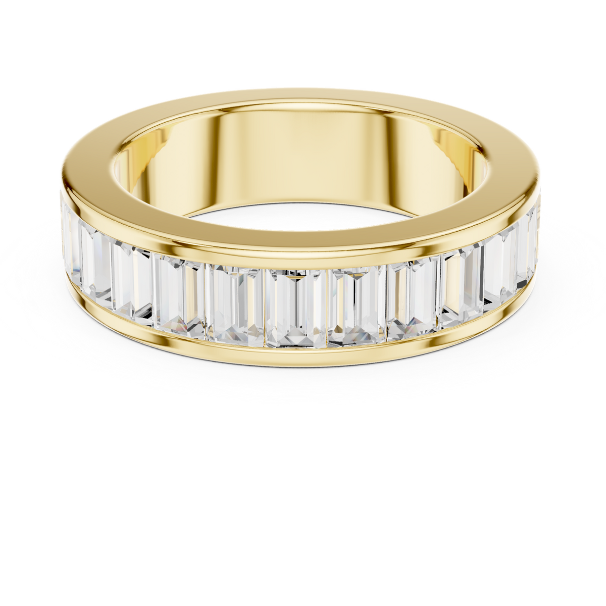 14K Solid Gold Lab Diamond Eternity Ring, Yellow Gold
