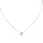 14K Solid Gold Lab Diamond Solitaire Pendant Necklace, Rose Gold, view 4