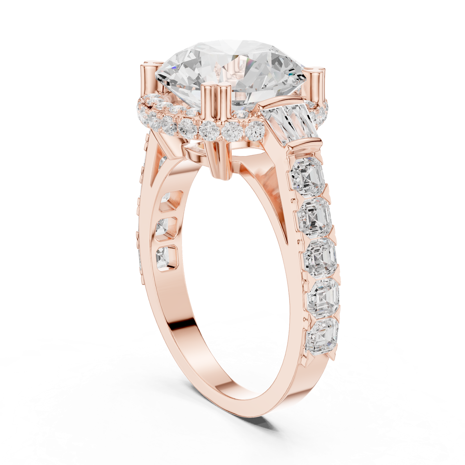 Gold Ring DDLR-354, Rose Gold, view 1
