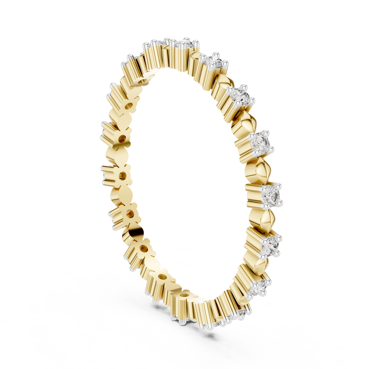 14K Solid Gold Lab Diamond Eternity Ring, Yellow Gold, view 1