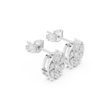 Gold Earrings AGDER-358, White Gold, view 1