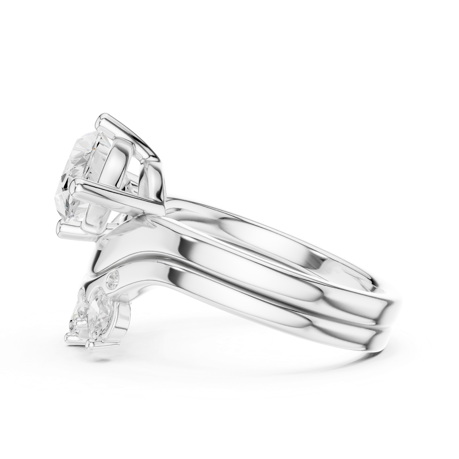 Gold Ring DDLR-444, White Gold, view 3