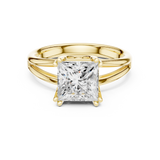 Gold Jewelry L36-7, Princess center stone, Yellow Gold, view 4