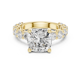 Gold Ring DDLR-087, Cushion center stone, Yellow Gold, view 4