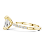 Gold Ring DDLR-040, Emerald center stone, Yellow Gold, view 3