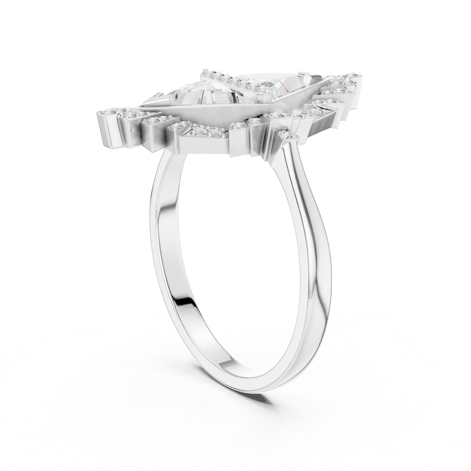 Gold Ring 00001L (2), White Gold, view 1