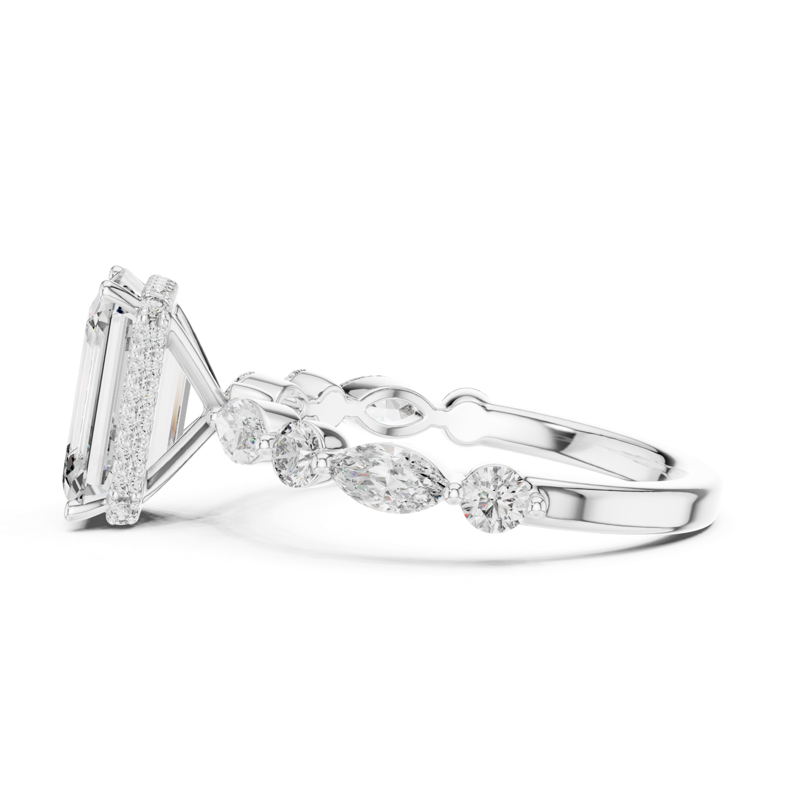 Gold Pendant 9-10014L_04, White Gold, view 3