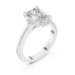 Gold Jewelry L35-123, Emerald center stone, White Gold, view 2