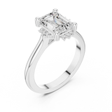 Gold Jewelry L35-123, Emerald center stone, White Gold, view 2