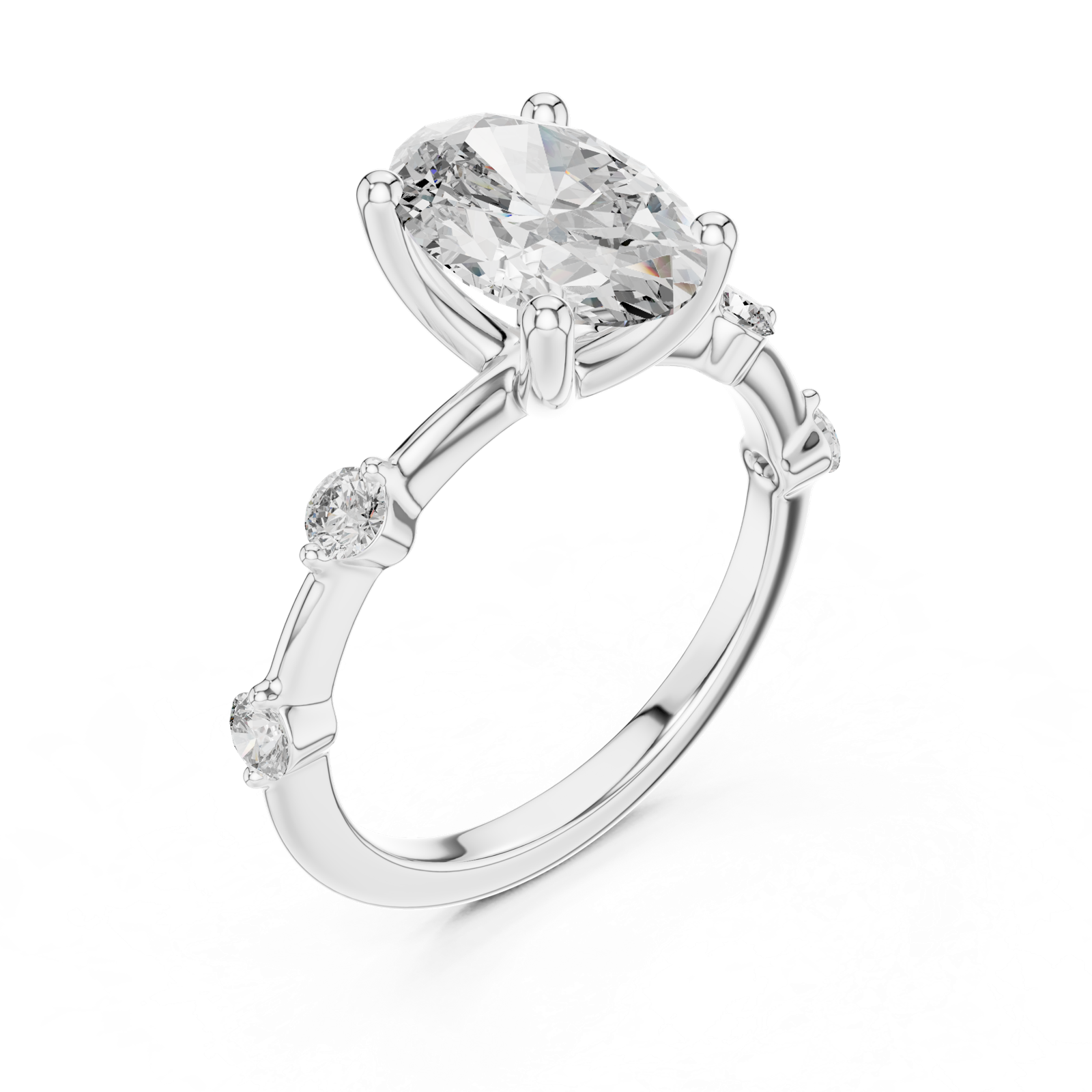 Gold Ring DDLR-056, White Gold, view 2