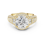 Gold Ring, Round center stone, Yellow Gold, view 4