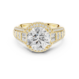 Gold Ring, Round center stone, Yellow Gold, view 4
