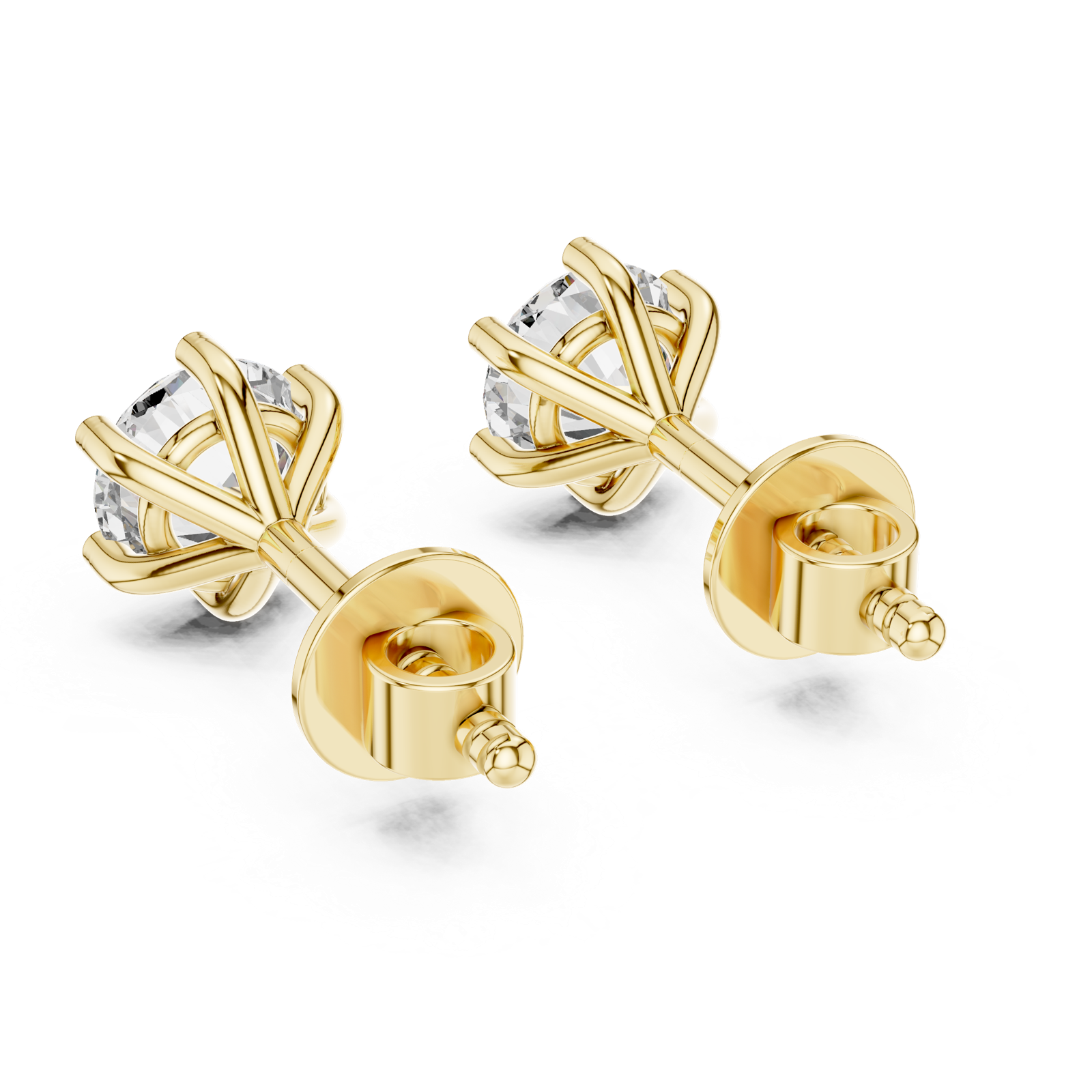 Gold Earrings ER-0012, Yellow Gold, view 3