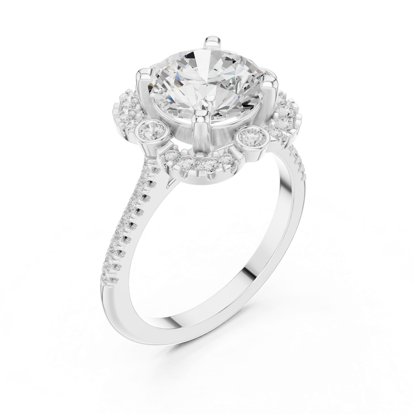 Gold Ring DDLR-331, White Gold, view 2
