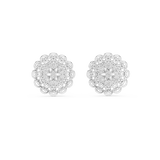 Gold Earrings 12-10004@E, White Gold