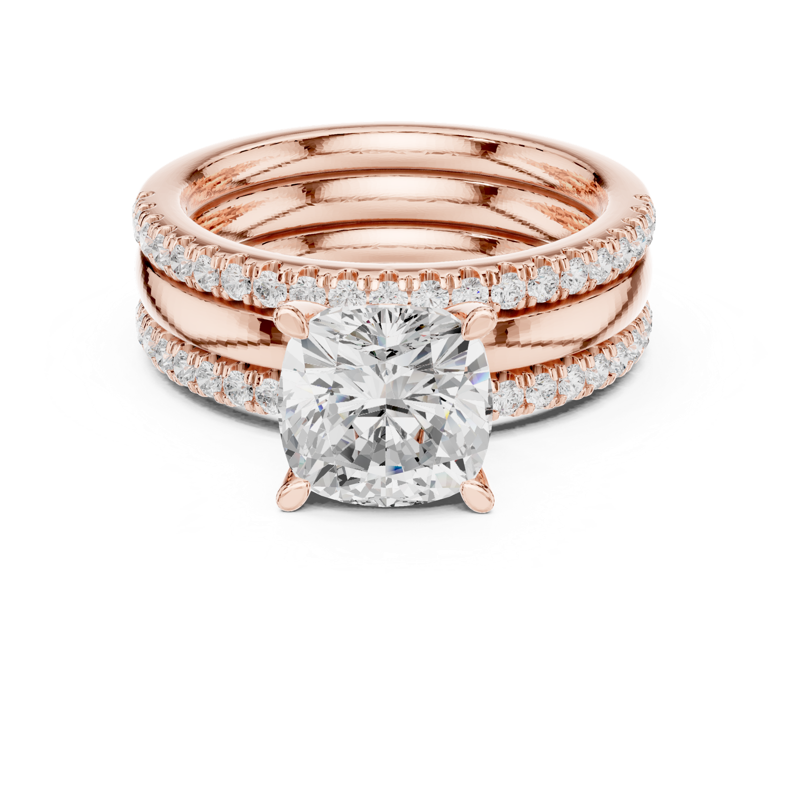 Gold Ring DDLR-302, Rose Gold, view 4