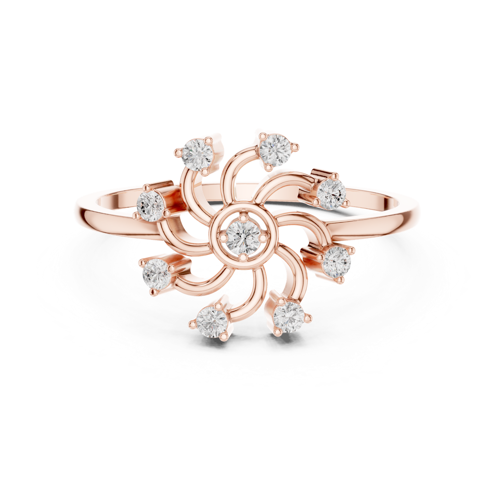 Gold Ring DDLR-635, Rose Gold, view 4