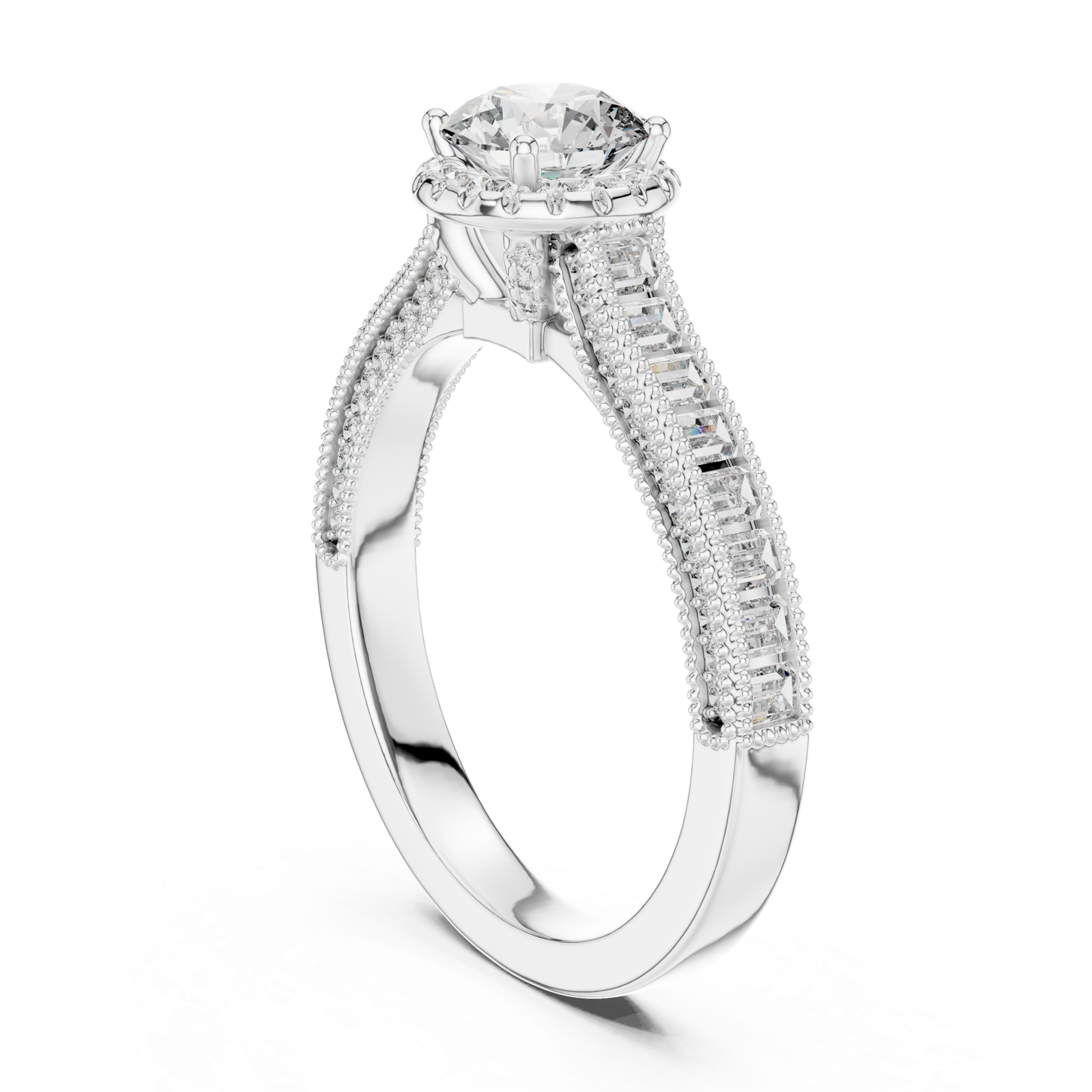 Gold Ring LR-0206, White Gold, view 1