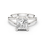 Gold Jewelry L36-7, Princess center stone, White Gold