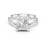 Gold Jewelry L36-7, Princess center stone, White Gold