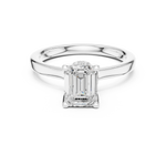 Gold Ring DDLR-176, Emerald center stone, White Gold, view 4