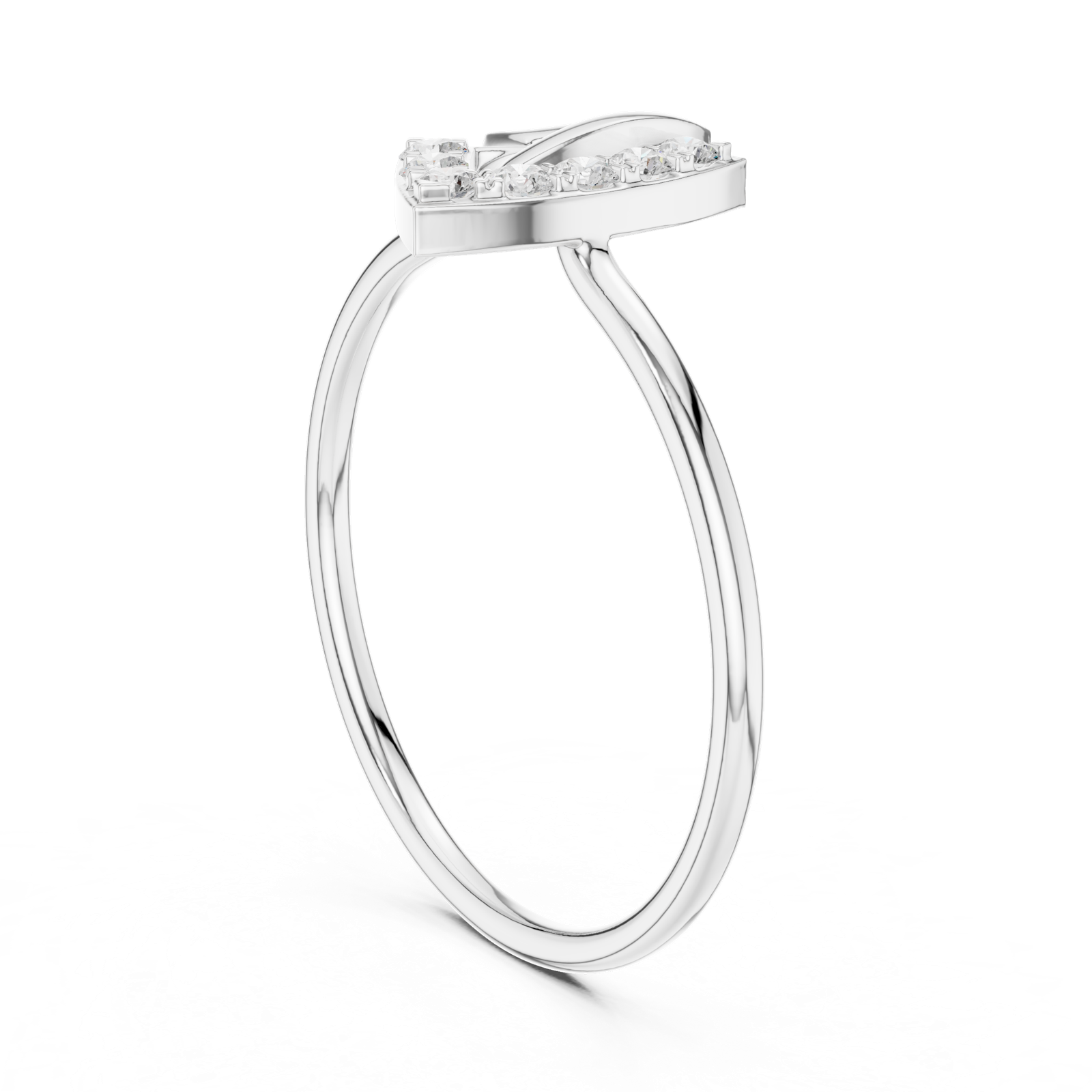 Gold Ring HLR-229, White Gold, view 1