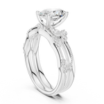 Gold Ring DDLR-299, Oval center stone, White Gold, view 1