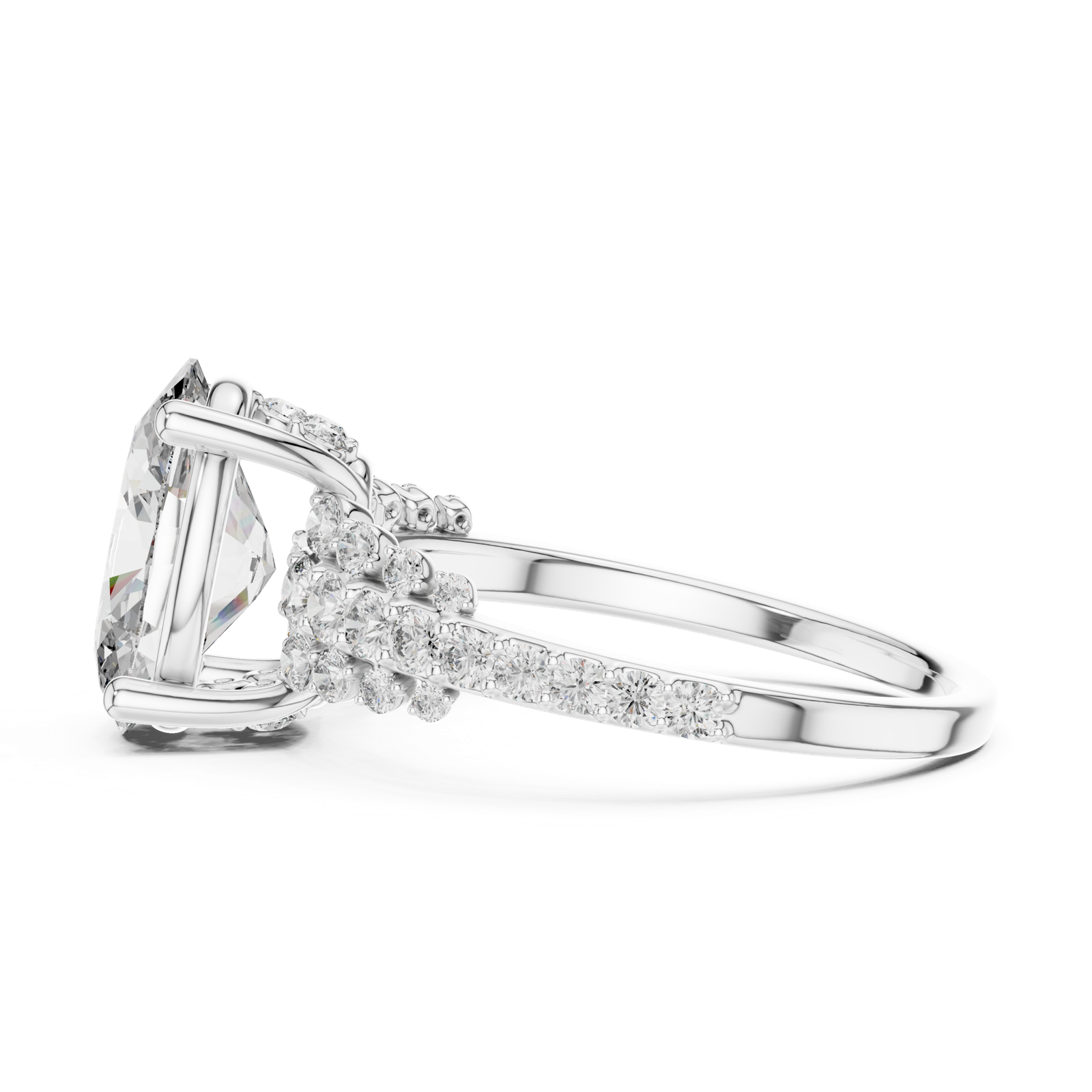 Gold Ring DDLR-060, White Gold, view 3