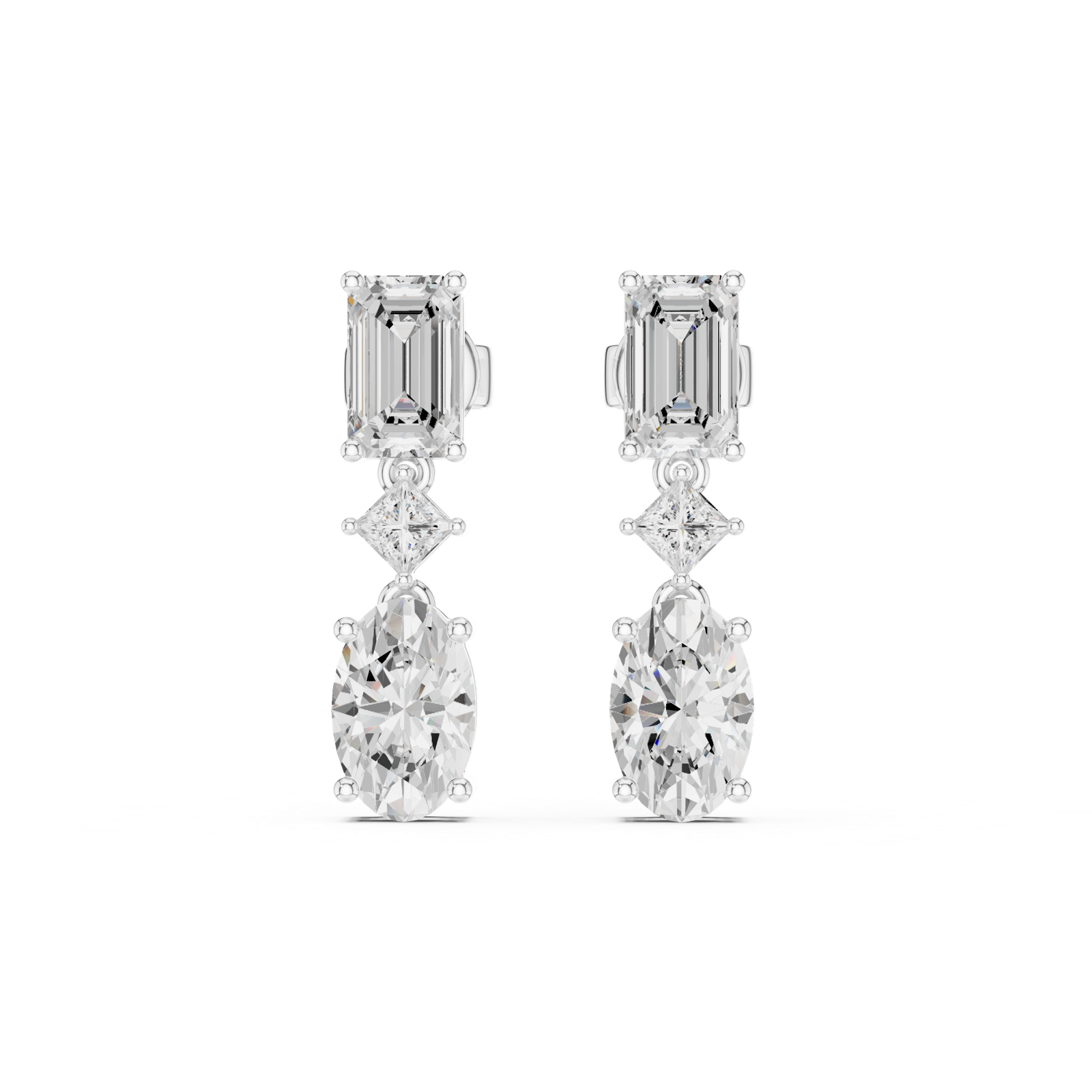 Gold Earrings HER-13, White Gold