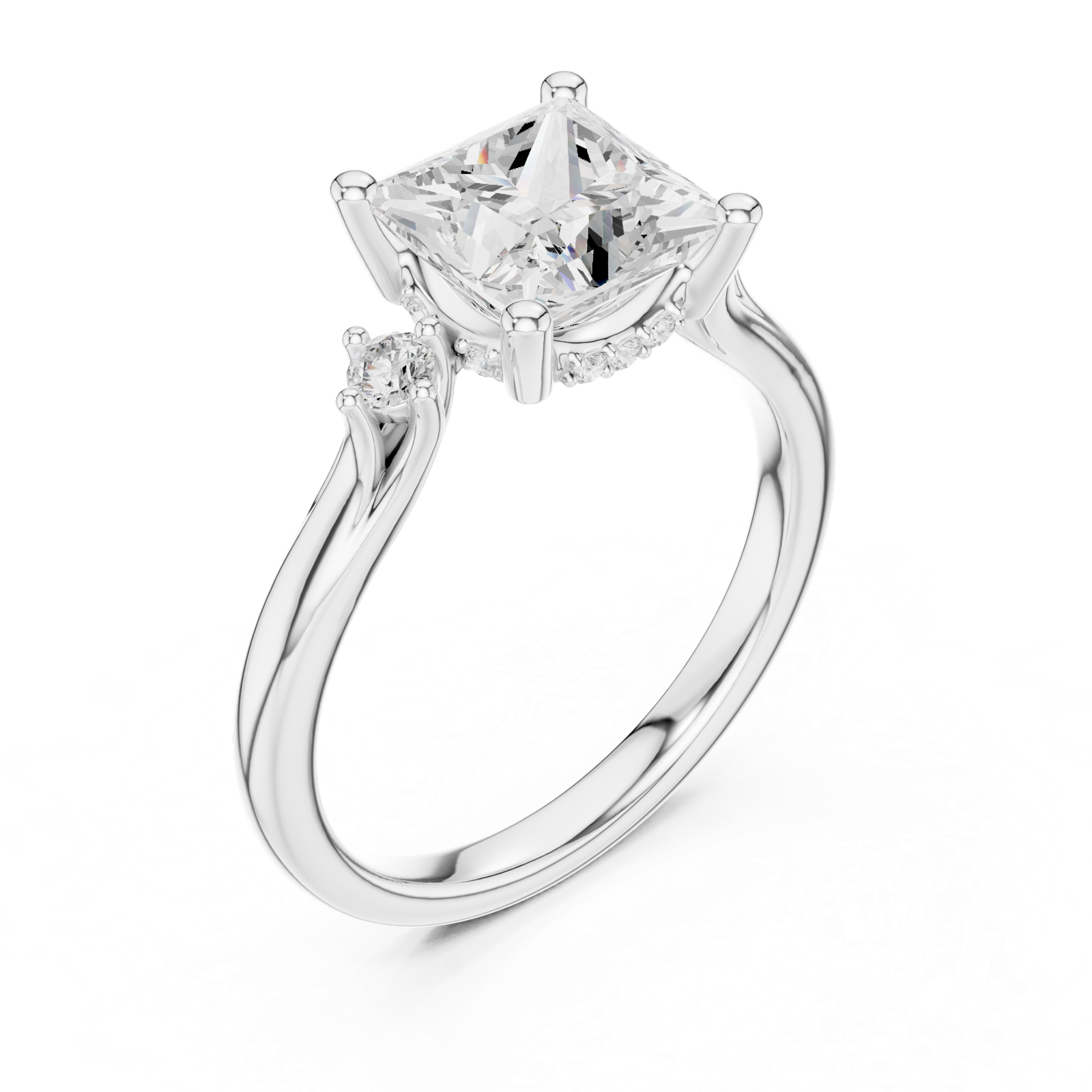 Gold Ring DDLR-973, White Gold, view 2