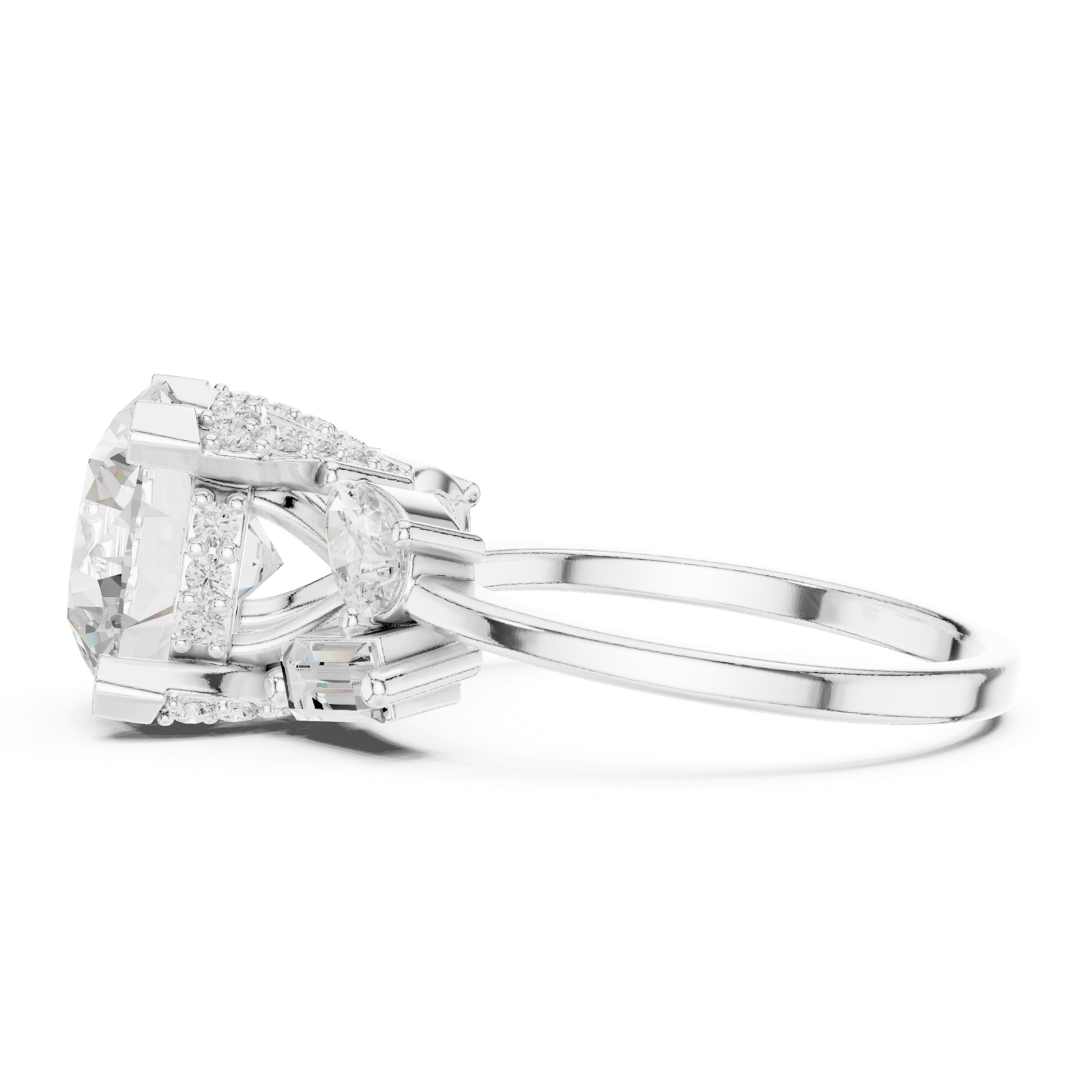 Gold Ring DDLR-447, White Gold, view 3