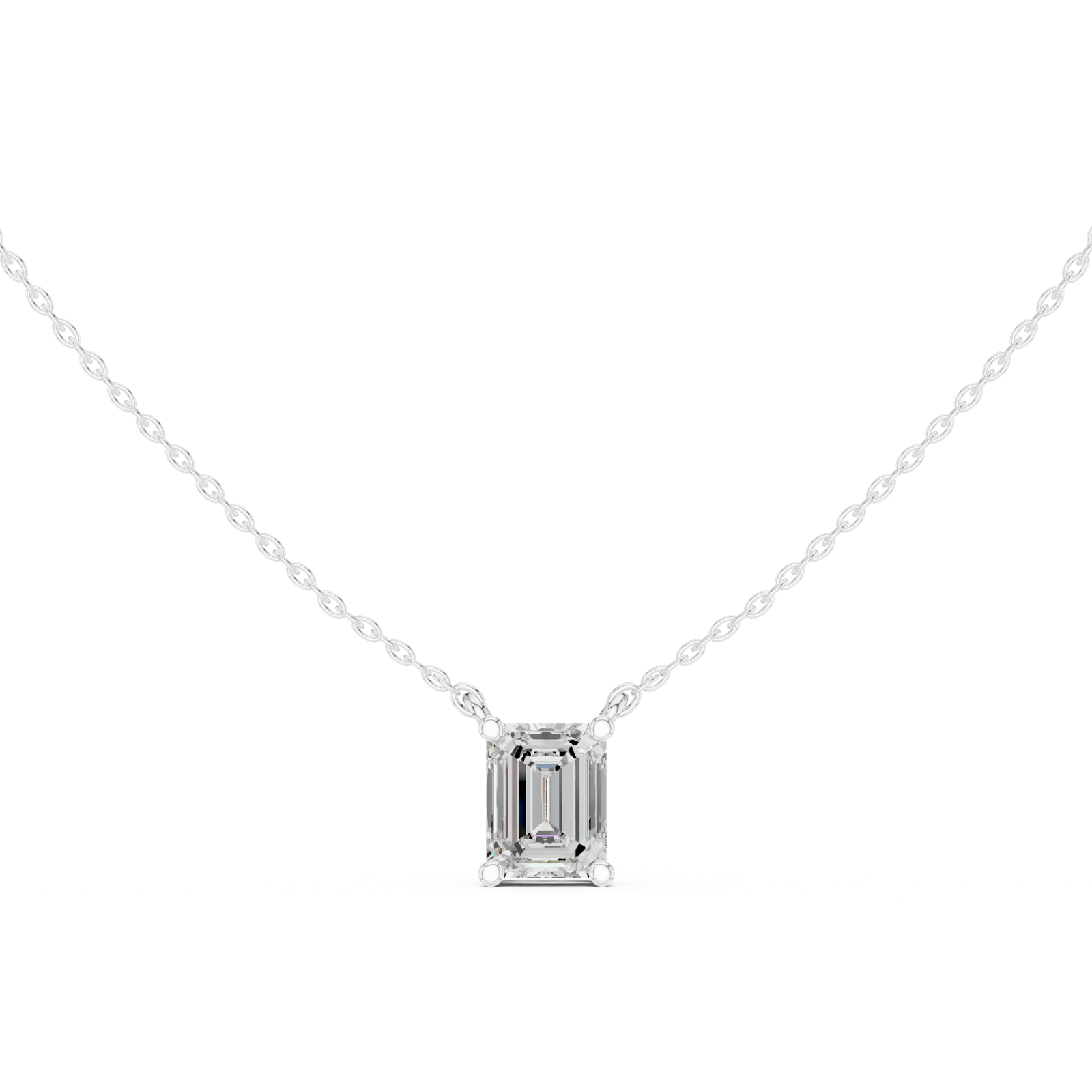 Gold Jewelry DDPO-001, Emerald center stone, White Gold, view 4